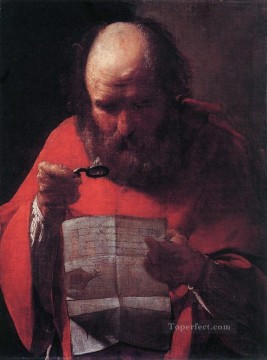 Georges de La Tour Painting - San Jerónimo leyendo a la luz de las velas Georges de La Tour